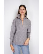 Pull poncho en Cachemire mélangé col montant fantaisie flanelle