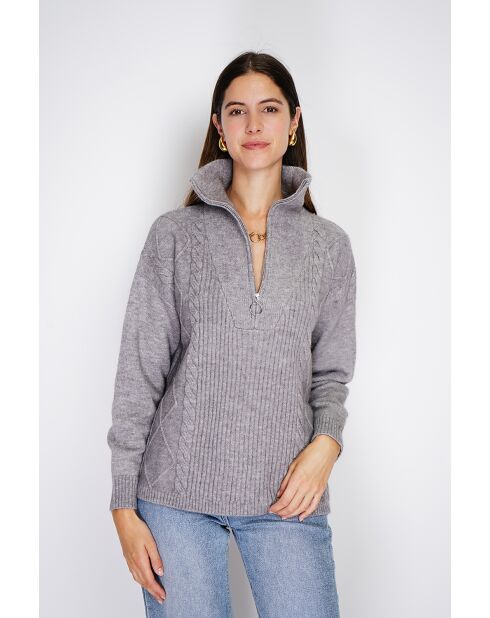 Pull poncho en Cachemire mélangé col montant fantaisie flanelle