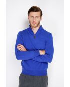 Pull en Cachemire & Soie mélangés col camionneur 2 fils royal