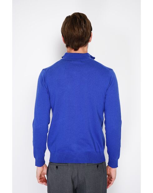 Pull en Cachemire & Soie mélangés col camionneur 2 fils royal