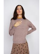 Pull en Cachemire & Soie mélangés col roulé taupe