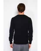 Pull en Cachemire & Soie col V 2 fils noir