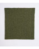 Tour de cou en Cachemire mélangé à côtes ajusté 12 fils vert