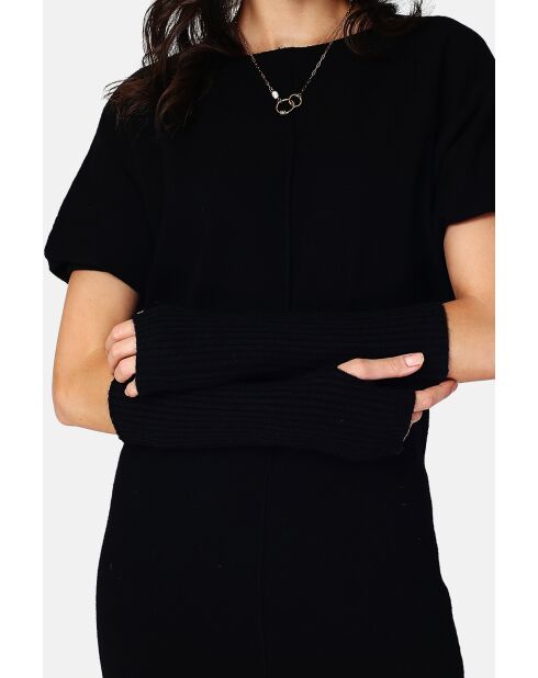 Girocollo nero in misto cashmere a 4 strati