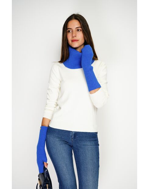 Tour de cou en Cachemire mélangé à côtes ajusté 12 fils royal