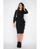 Robe en Cachemire & Soie col ras du cou avec ceinture noire