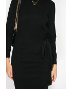 Robe en Cachemire & Soie col ras du cou avec ceinture noire