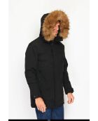 Doudoune semi-longue imperméable avec isolation thermique jusqu'à -20 °C noire