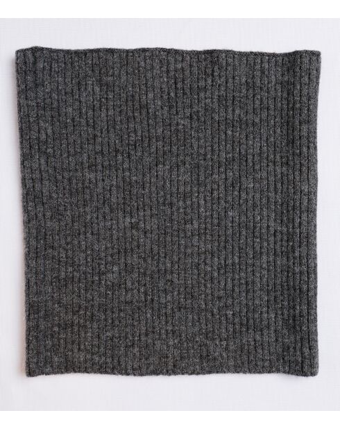 Tour de cou en Cachemire mélangé à côtes ajusté 12 fils loup