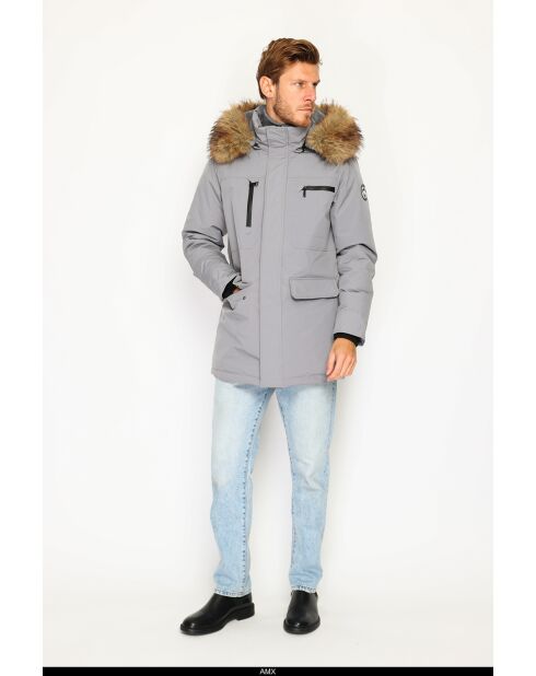 Doudoune imperméable isolation thermique -20 °C bleu gris