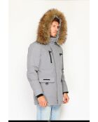 Doudoune imperméable isolation thermique -20 °C bleu gris