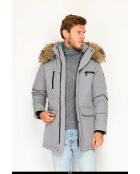Doudoune imperméable isolation thermique -20 °C bleu gris