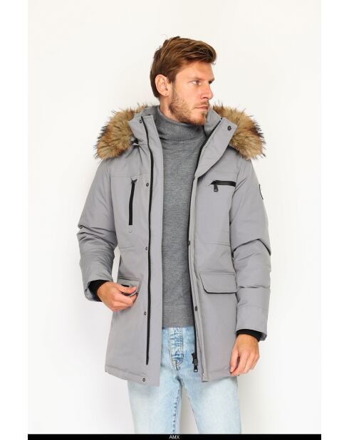 Doudoune imperméable isolation thermique -20 °C bleu gris