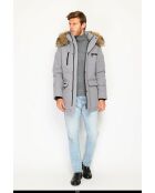 Doudoune imperméable isolation thermique -20 °C bleu gris