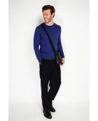 Pull en Cachemire & Soie mélangés col ras de cou 2 fils bleu nuit