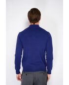 Pull en Cachemire & Soie mélangés col camionneur 2 fils bleu nuit