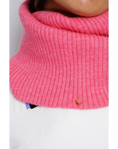 Girocollo rosa in misto cashmere a 7 fili