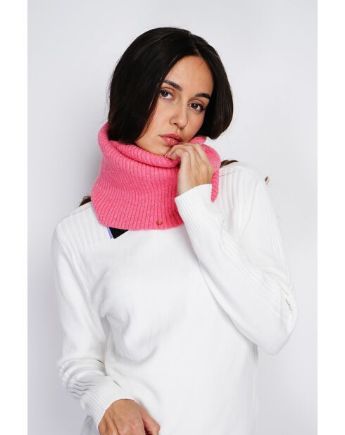 Girocollo rosa in misto cashmere a 7 fili
