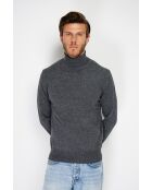 Pull en Cachemire & Soie mélangés col roulé 2 fils loup