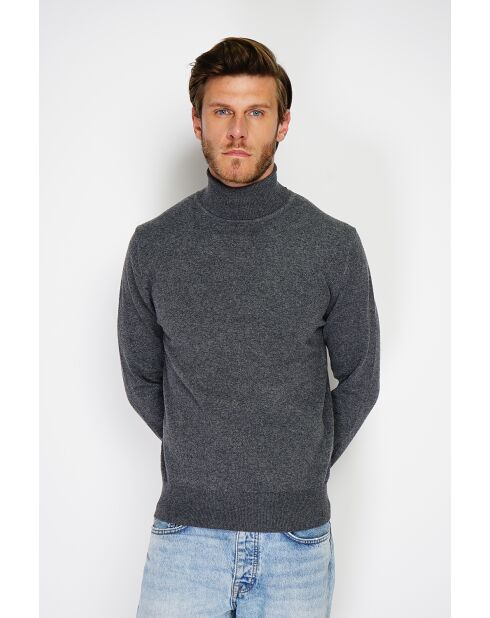 Pull en Cachemire & Soie mélangés col roulé 2 fils loup