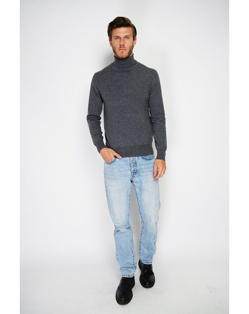 Pull en Cachemire & Soie mélangés col roulé 2 fils loup