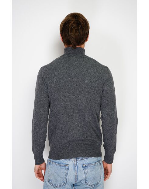 Pull en Cachemire & Soie mélangés col roulé 2 fils loup