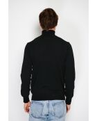 Pull en Cachemire & Soie mélangés col roulé 2 fils noir