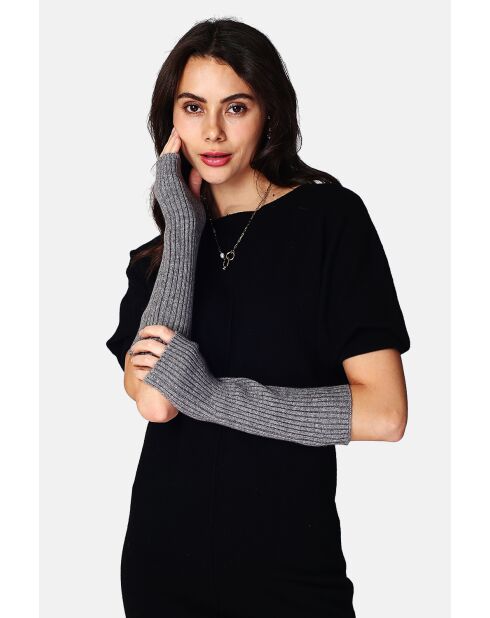 Muffole a costine in flanella misto cashmere a 8 strati