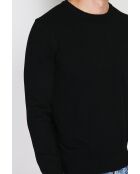 Pull en Cachemire & Soie mélangés col ras de cou 2 fils noir