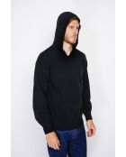 Pull large à capuche en Cachemire mélangé noir