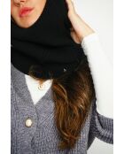 Girocollo in misto cashmere nero a 7 fili