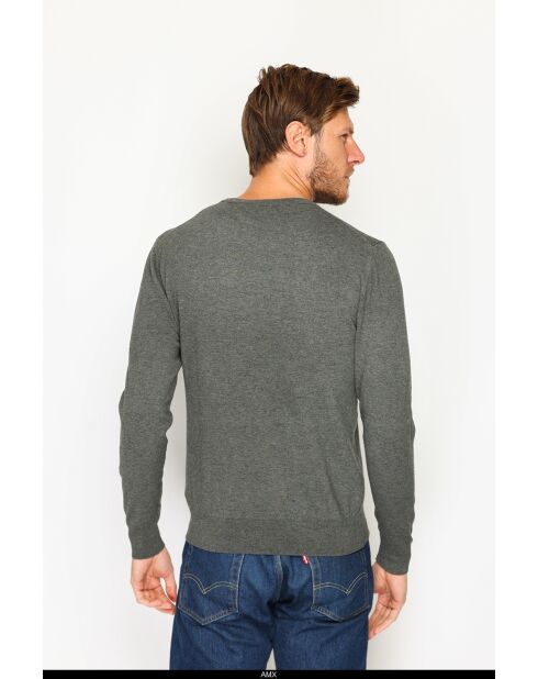 Pull en Cachemire mélangé col ras de cou tricotage en 3 fils loup