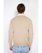 Pull en Cachemire & Soie col V 2 fils camel