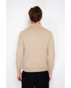 Pull en Cachemire & Soie mélangés col camionneur 2 fils camel