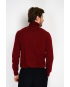 Pull en Cachemire & Soie mélangés col roulé 2 fils  bordeaux