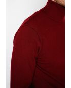 Pull en Cachemire & Soie mélangés col roulé 2 fils  bordeaux