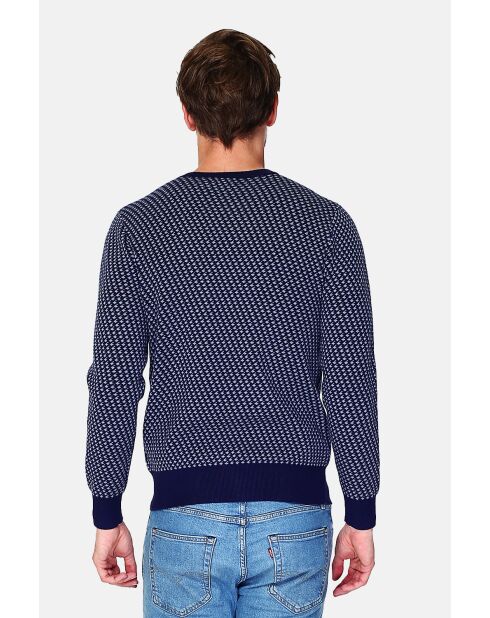 Pull en Cachemire mélangé ras de cou bleu nuit