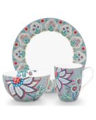 Coffret breakfast Flower Festiva bleu -D.22 cm