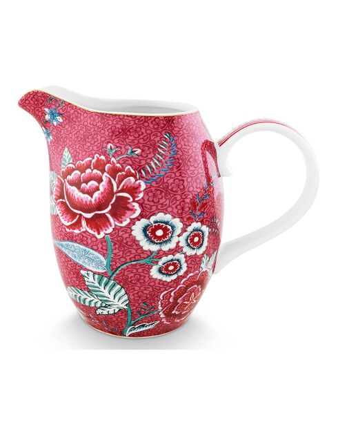 Cremetiegel aus Porzellan, groß, 7,6 x 15,4 x 19,2 cm, Pink Flower Festival