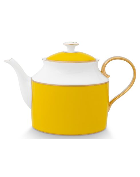 Große gelbe Porzellan-Teekanne von Pip Chique, 13 x 18 x 28 cm