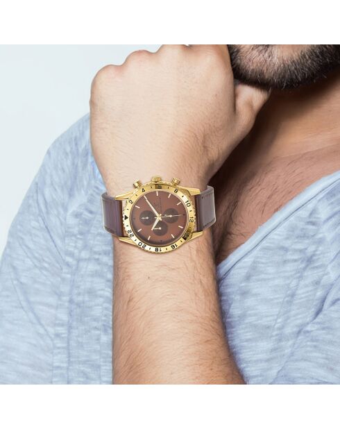 Montre Homme Quartz par Pascal Szerman en Cuir marron