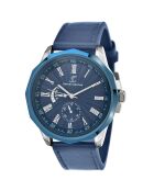 Montre Homme Quartz par Pascal Szerman en Cuir bleue