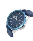 Montre Homme Quartz par Pascal Szerman en Cuir bleue