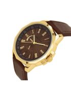 Montre Homme Quartz par Pascal Szerman en Cuir marron