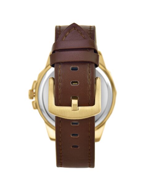 Montre Homme Quartz par Pascal Szerman en Cuir marron