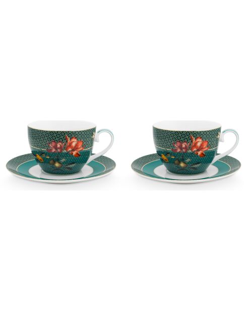 Coffret 2 tasses thé Winter Wonderland vert - 16.8x12.2x16.8 cm