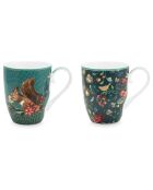 2 Grand Mugs en Porcelaine Winter Wonderland verts - 9x11x19 cm