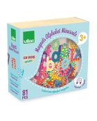 Pequeños imanes con el alfabeto, 81 unidades
