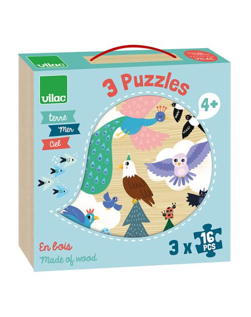 3 Earth-Sea-Sky puzzels - 16 stukjes