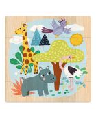 3 puzzles Animaux du monde - 16 pièces